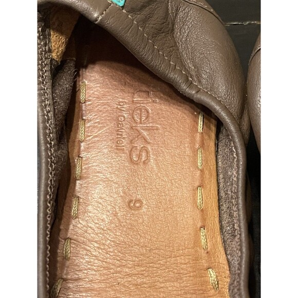 TIEKS By Gavrieli Matte Leather Women's Ballet Flats Shoes Size: 9 Brown Teal - Picture 2 of 10